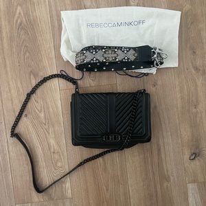Rebecca Minkoff Love Chevron Crossbody in Black